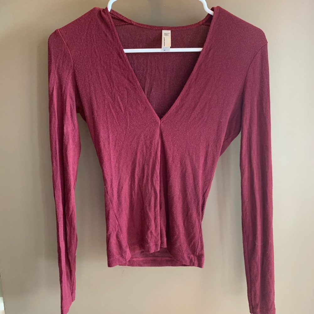 American Apparel red long sleeve top